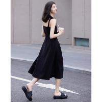 德玛纳法式黑色连衣裙女士新款秋季气质高级感小个子显瘦裙子