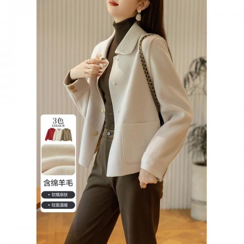 休闲气质双面呢外套