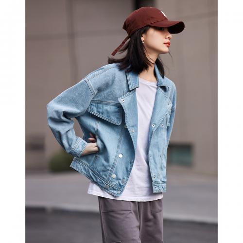 德玛纳牛仔外套女新款新款春秋小个子洋气夹克气质高级感上衣