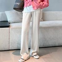 松紧雪尼尔阔腿裤