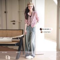 【撞色开衫】2023秋季新品气质复古浪漫镂空撞色边针织开衫