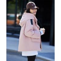 德玛纳高级感粉色羽绒服女新冬季工装休闲保暖连帽外套派克服