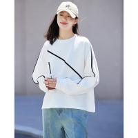 德玛纳圆领白色卫衣女士新款爆款春秋季高级感小个子宽松外套