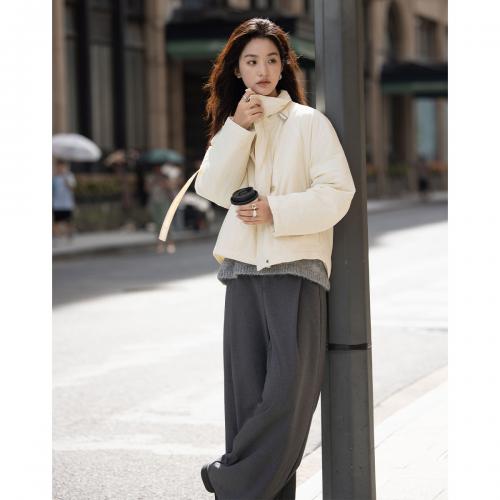 【简约米白短外套】2024冬款时髦立领扣袢小众设计感气质显瘦