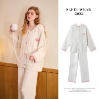 gukoo/果壳家居服女情侣睡袍冬季珊瑚绒家居服睡衣套装