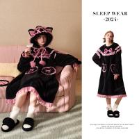 家居服女情侣睡袍冬季珊瑚绒家居服睡衣套装