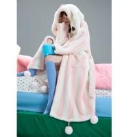 yso【礼物系列】珊瑚绒睡袍女冬款法兰绒加绒睡衣女冬季兔子浴袍D