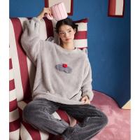 yso【酷猫系列】睡衣女新款秋冬珊瑚绒柔软可爱女款家居服可外穿D