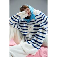 yso【酷猫系列】睡衣女冬季套装雪尼尔半边绒睡衣松弛感家居服女D