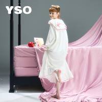 yso【礼物系列】公主风睡裙女春秋纯棉甜美睡衣可外穿家居服长裙C