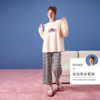 yso【酷猫系列】睡衣女春秋条纹睡衣休闲可外穿情侣亲子家居服A