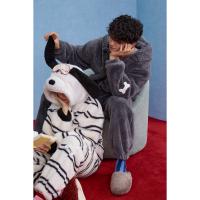 yso【史努比系列】睡衣秋冬情侣款加绒保暖珊瑚连帽冬男女款套装D