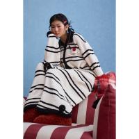 yso【酷猫系列】半边绒睡袍女秋冬连体睡衣两穿长款睡裙女家居服D