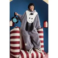 yso【史努比联名】睡衣女秋冬卡通可爱小狗珊瑚绒加厚连体睡衣D