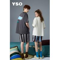yso【史努比系列】情侣睡衣女夏季短袖睡衣纯棉可外穿家居服套装