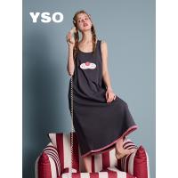 yso【酷猫系列】睡裙女夏季可爱100%棉卡通吊带睡衣家居服可外穿B