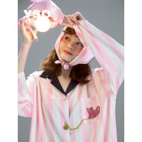yso【酷猫系列】睡衣女春秋冰丝套装甜美可爱猫咪家居服可外穿A