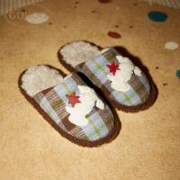 果壳空调房毛绒棉拖鞋女原创派对小狗新款可爱四季家居防滑地板拖