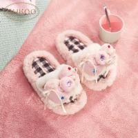Gukoo/果壳毛毛拖冬季HelloKitty联名保暖新款可爱女士居家棉拖鞋