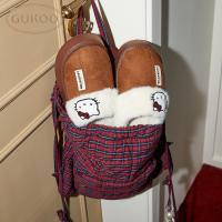 Gukoo/果壳拖鞋女冬季HelloKitty联名新款毛绒保暖女士居家棉拖鞋