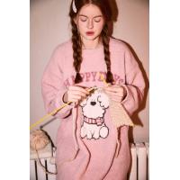 【Gukoo果壳】miiiiichan秋冬新款雪尼尔半边绒保暖宽松圆领女睡裙