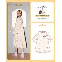 Gukoo/果壳【原创IP】睡衣女秋冬加厚北极绒卡通可爱家居服睡裙可外穿