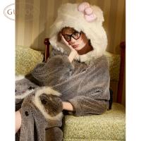 Gukoo/果壳新款睡衣女冬季HelloKitty联名可爱睡袍家居服珊瑚绒D