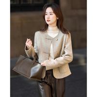 【雪野一梦】冬季国风新中式氧感绵羊毛双面呢盘扣大衣女外套短款