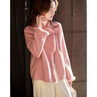 【桃里桃气】24冬国风新中式温柔獭兔毛盘扣气质好搭外套女短款