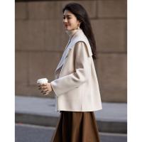 【千金玛德琳】冬季轻龄感绵羊毛顺毛呢舒适遮肉大廓形大衣女外套