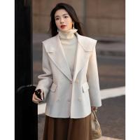 【千金玛德琳】冬季轻龄感绵羊毛顺毛呢舒适遮肉大廓形大衣女外套