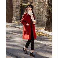 【韩剧女主穿搭】冬季静奢老钱风牛角扣大贴袋遮肉中长大衣外套女