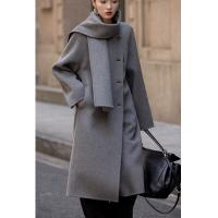 【轻盈衣橱】冬季静奢老钱围巾式绵羊毛高保暖舒适藏肉好搭长外套