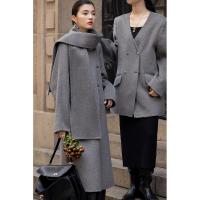 【轻盈衣橱】冬季静奢老钱围巾式绵羊毛高保暖舒适藏肉好搭长外套