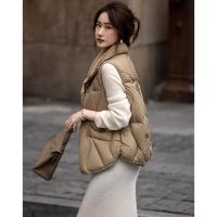 【泡芙恋人】24冬云朵90鸭绒艺术蓬松抽皱无袖女式羽绒服马甲