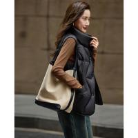 【泡芙恋人】24冬云朵90鸭绒艺术蓬松抽皱无袖女式羽绒服马甲