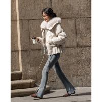 【云朵泡芙】冬零压感15D翻领可脱卸狐狸毛90鸭绒短羽绒服女