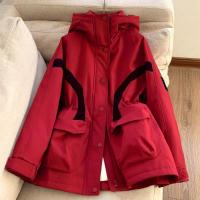 【圣诞雪霁之行】冬季北欧棉三防90鸭绒撞色抽绳保暖女式羽绒服