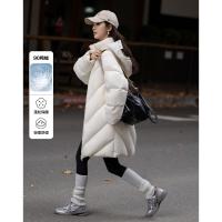 【雪域暖羽】冬季可拆卸连帽90鸭绒宽松长款羽绒服女式保暖外套