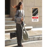 【小众拼色轻便棉服】2024冬款慵懒叠穿V领葫芦绗棉外套女