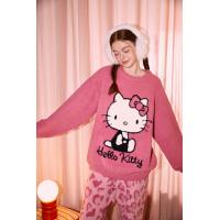 【Gukoo果壳】HelloKitty系列秋冬半边绒保暖可爱卡通睡衣女套装