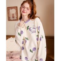 Gukoo/果壳【加厚加绒 原创小兔】睡衣女冬季保暖舒适长袖女士睡衣家居套装