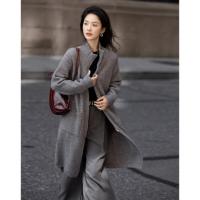 【高领毛衣开衫】2024冬款都市松弛感插肩袖双贴袋针织衫女