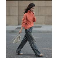 【多巴胺针织衫】2024冬款活力松弛软糯感高领宽松藏肉毛衣女