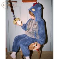 Gukoo/果壳睡衣男童冬季卡通新款珊瑚绒保暖儿童家居服套装D