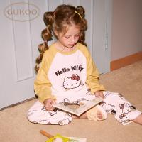 Gukoo/果壳睡衣春秋款HelloKitty联名亲子装新款纯棉家居服套装C