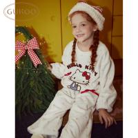 Gukoo/果壳睡衣女冬季HelloKitty联名新款牛奶绒童装家居套装D