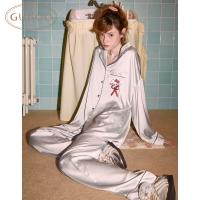 Gukoo/果壳睡衣女春秋款HelloKitty联名新款冰丝女士家居服套装C