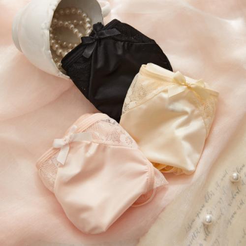 【含桑蚕丝裆底】3条装女士内裤四季款蕾丝网纱性感纯欲内裤