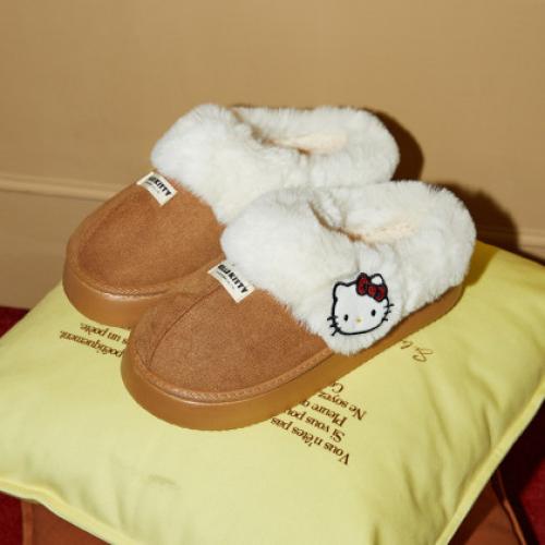 【HelloKitty】秋冬拖鞋女毛毛拖鞋可外穿居家拖鞋